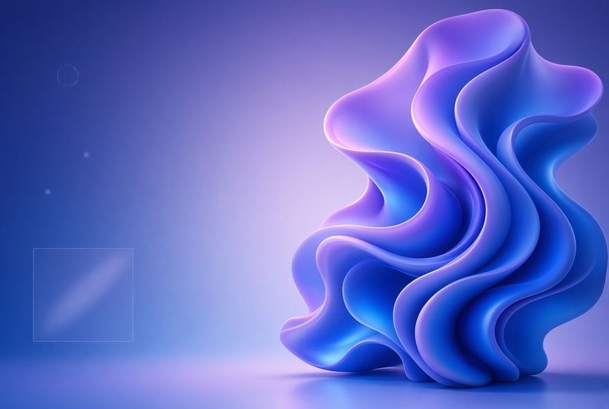 A folded ribbon of violet and blue light