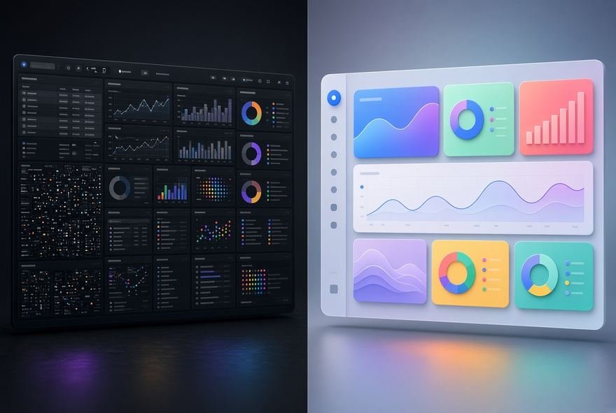 An analytics panel beside a code editor, showing work measured in blocks